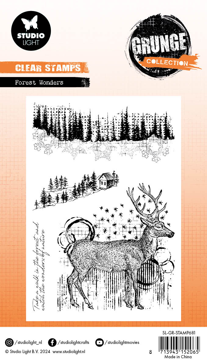 Studio Light Grunge Forest Wonders clear stempel 93x136 mm