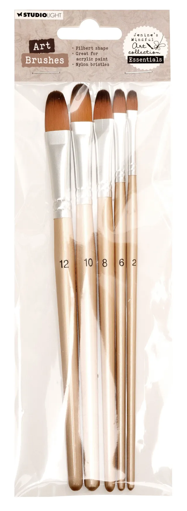 Studio Light Jenine's Mindful Art penselsett filbert 5 stk