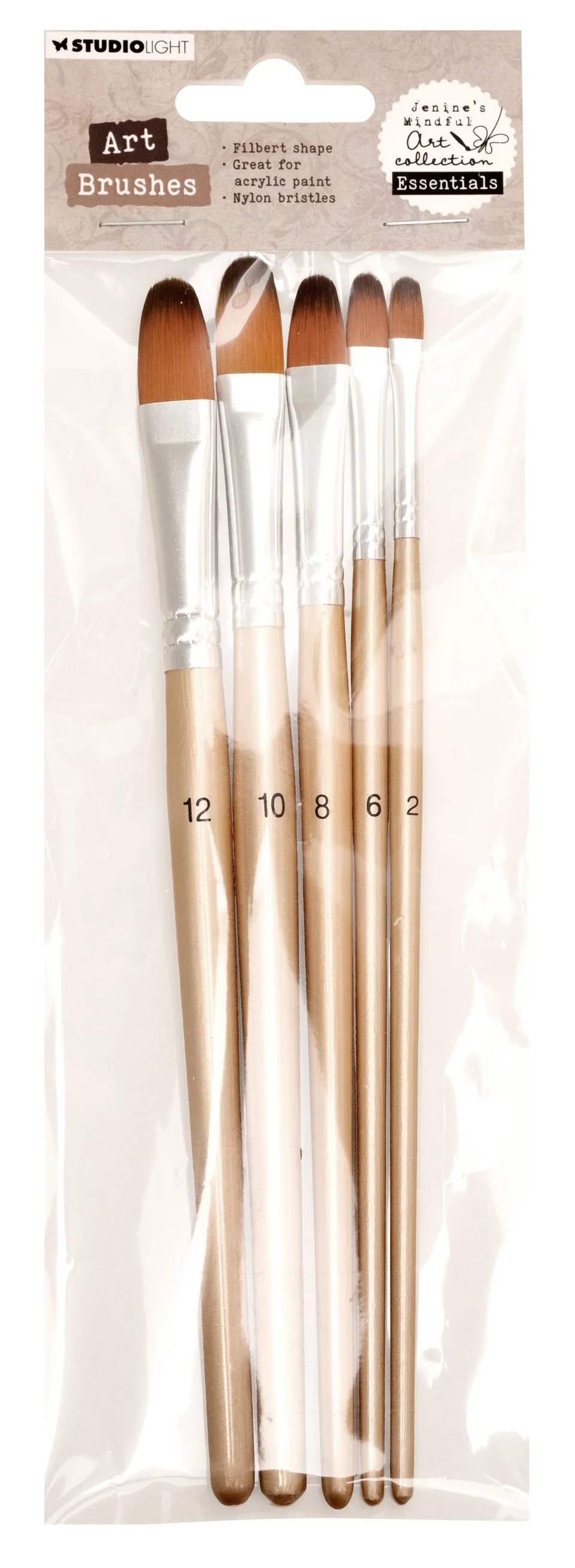 Studio Light Jenine's Mindful Art penselsett filbert 5 stk