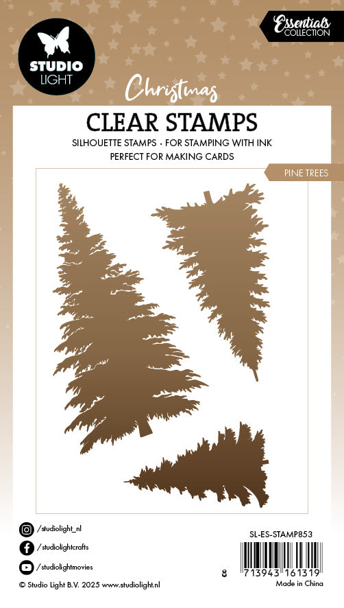 Studio Light Essentials Pine trees klarstempel furutrær