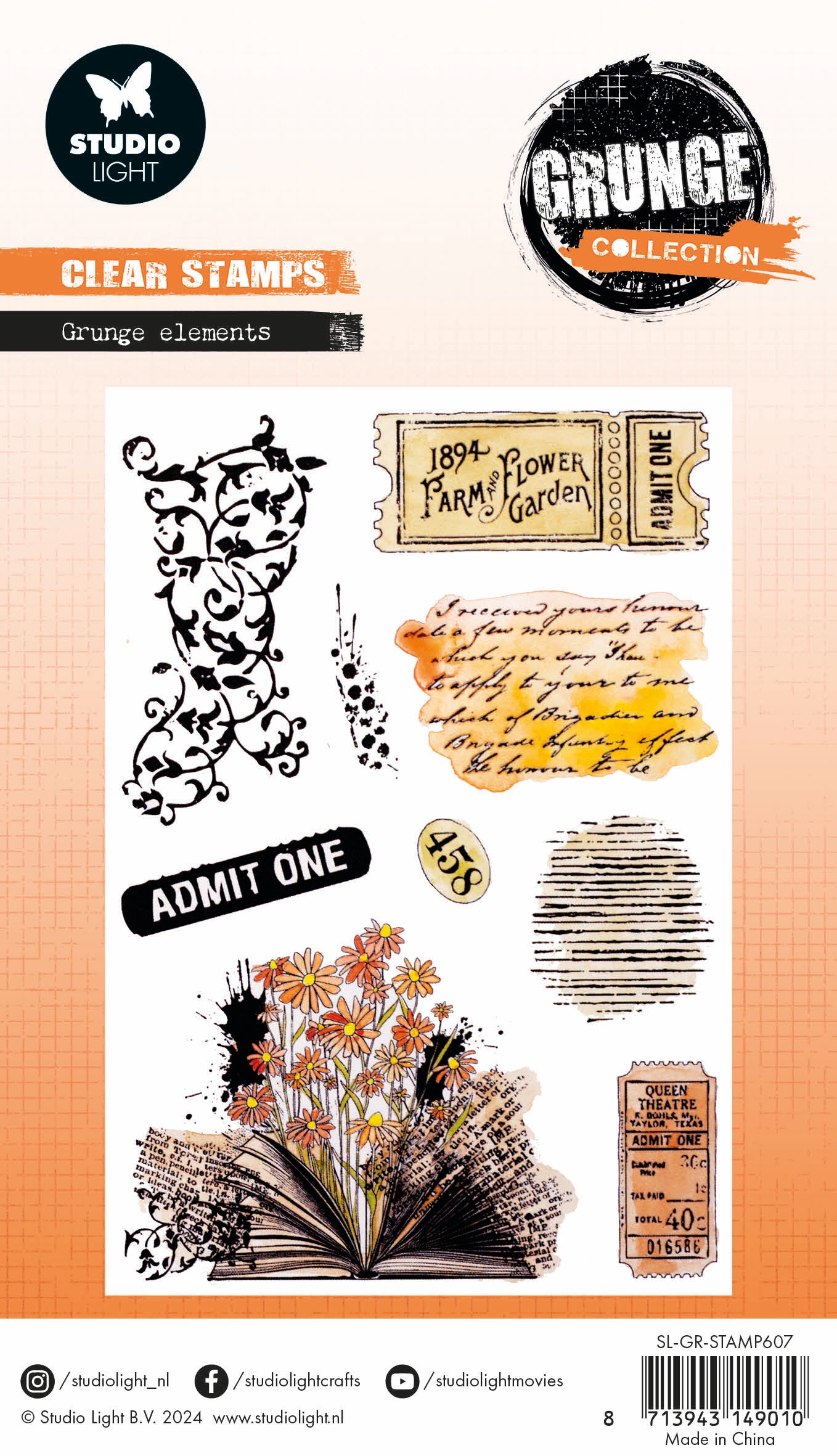 Studio Light Grunge Grunge Elements clear stamp tekstur