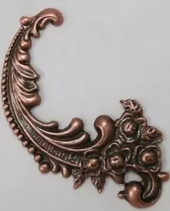 Korthobby Stor Swirl 2 charm rød kobber