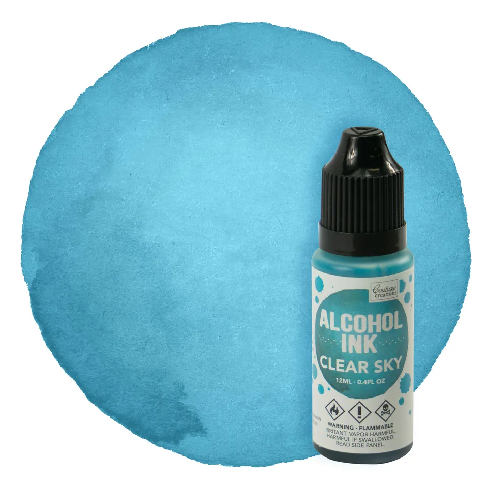 Couture Creations Alcohol Ink tusjblekk Clear Sky 12ml lyseblå