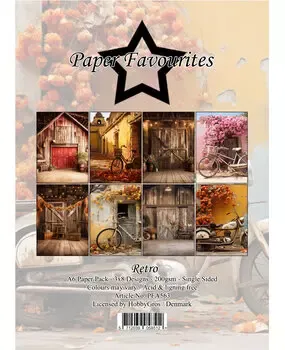Paper Favourites Retro A6 papirpakke vintage