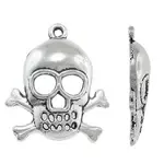 Korthobby dødningehode charm metallpynt