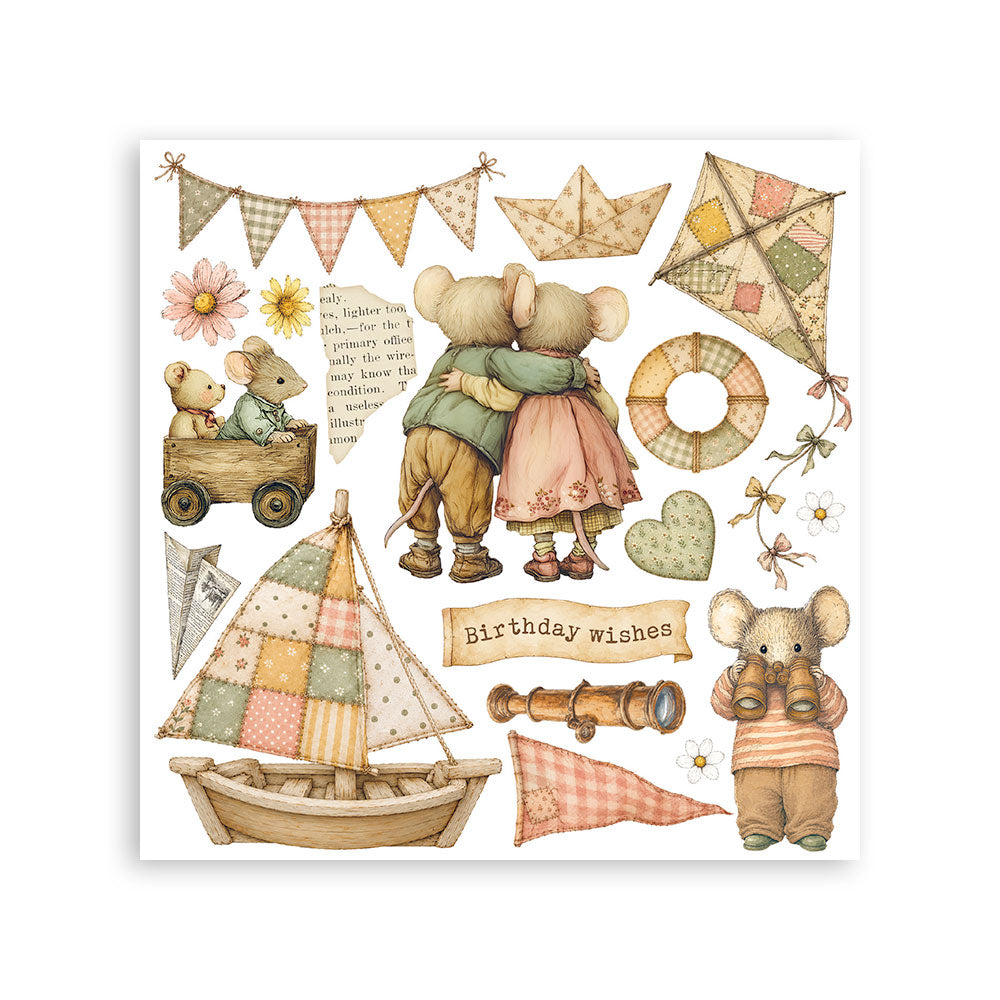 Stamperia Cozy Family rub-on 6-pakning assortert