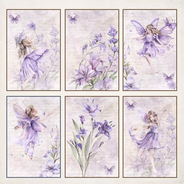 Reprint Fairies Card Flowers mønsterpapir 30x30 eventyr