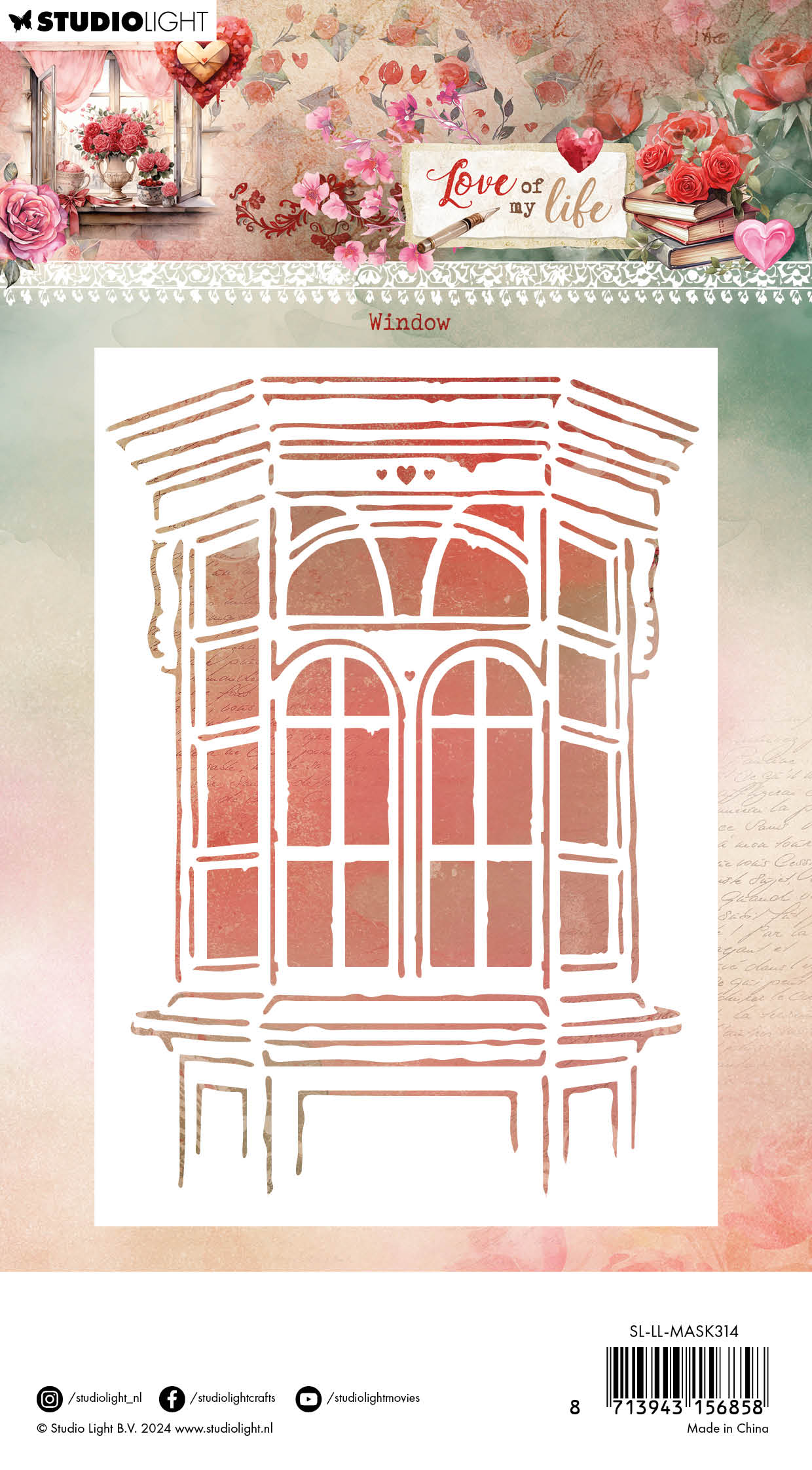 Studio Light Love Of My Life sjablong Window vindu