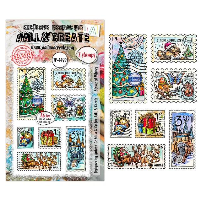 AALL & Create TP-1492 Stamped Wishes stempelsett A6 7 deler