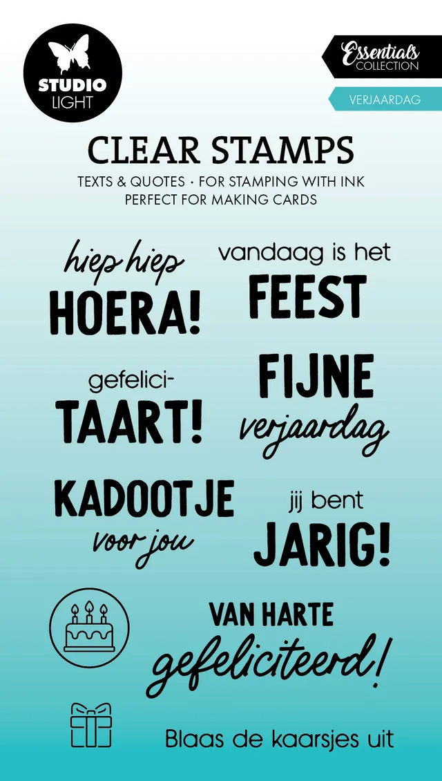 Studio Light Essentials clear stamp Verjaardag nederlandsk