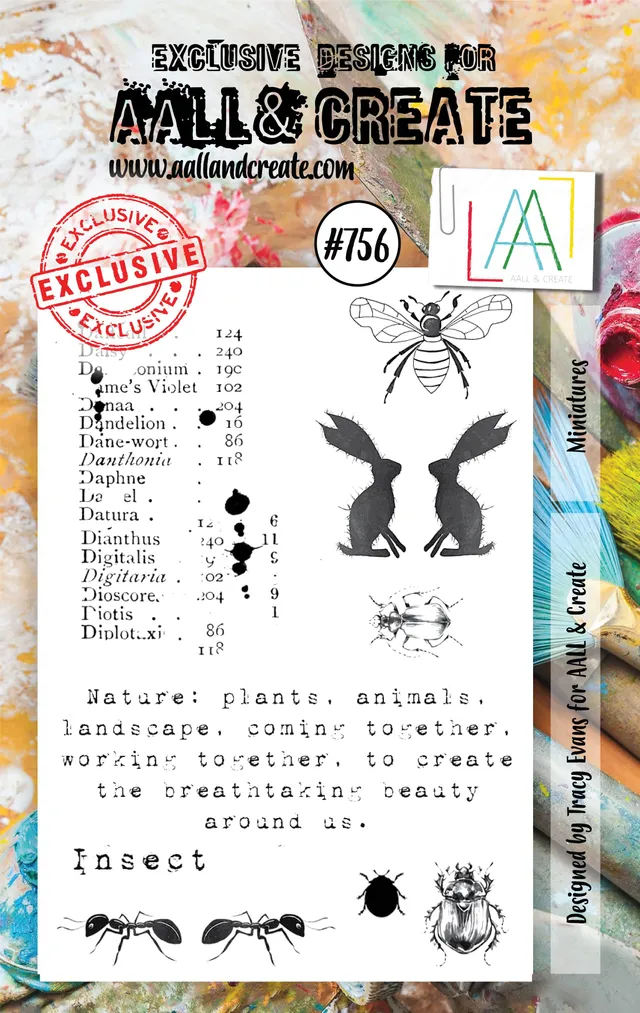 Aall and Create 756 Miniatures stempelsett A7 småmotiv