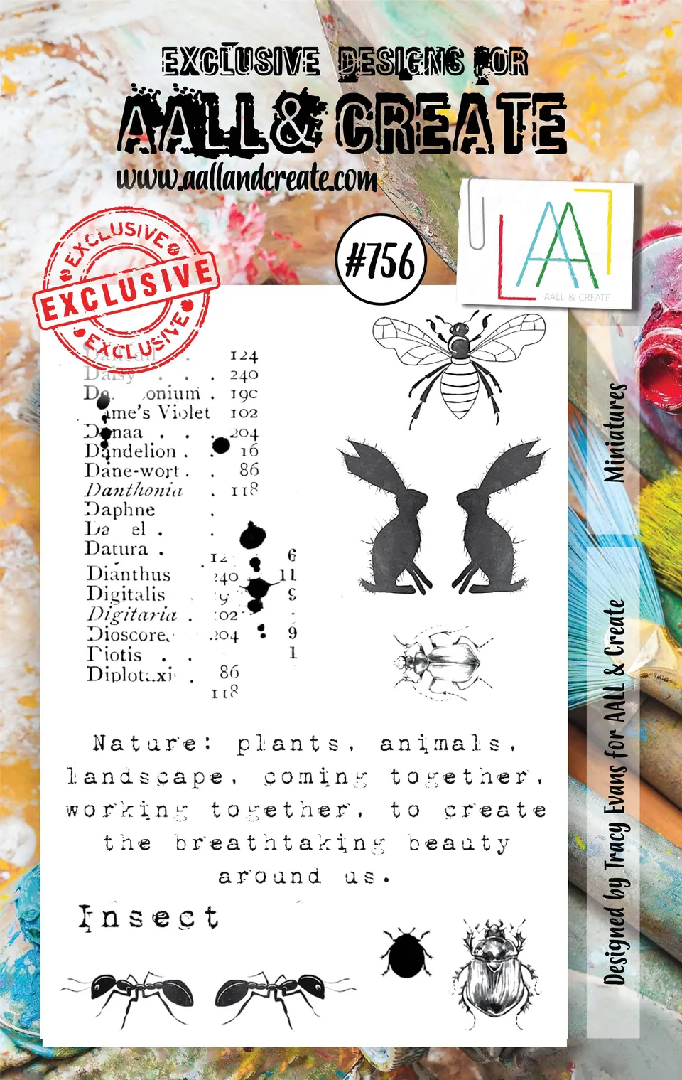 Aall and Create 756 Miniatures stempelsett A7 småmotiv