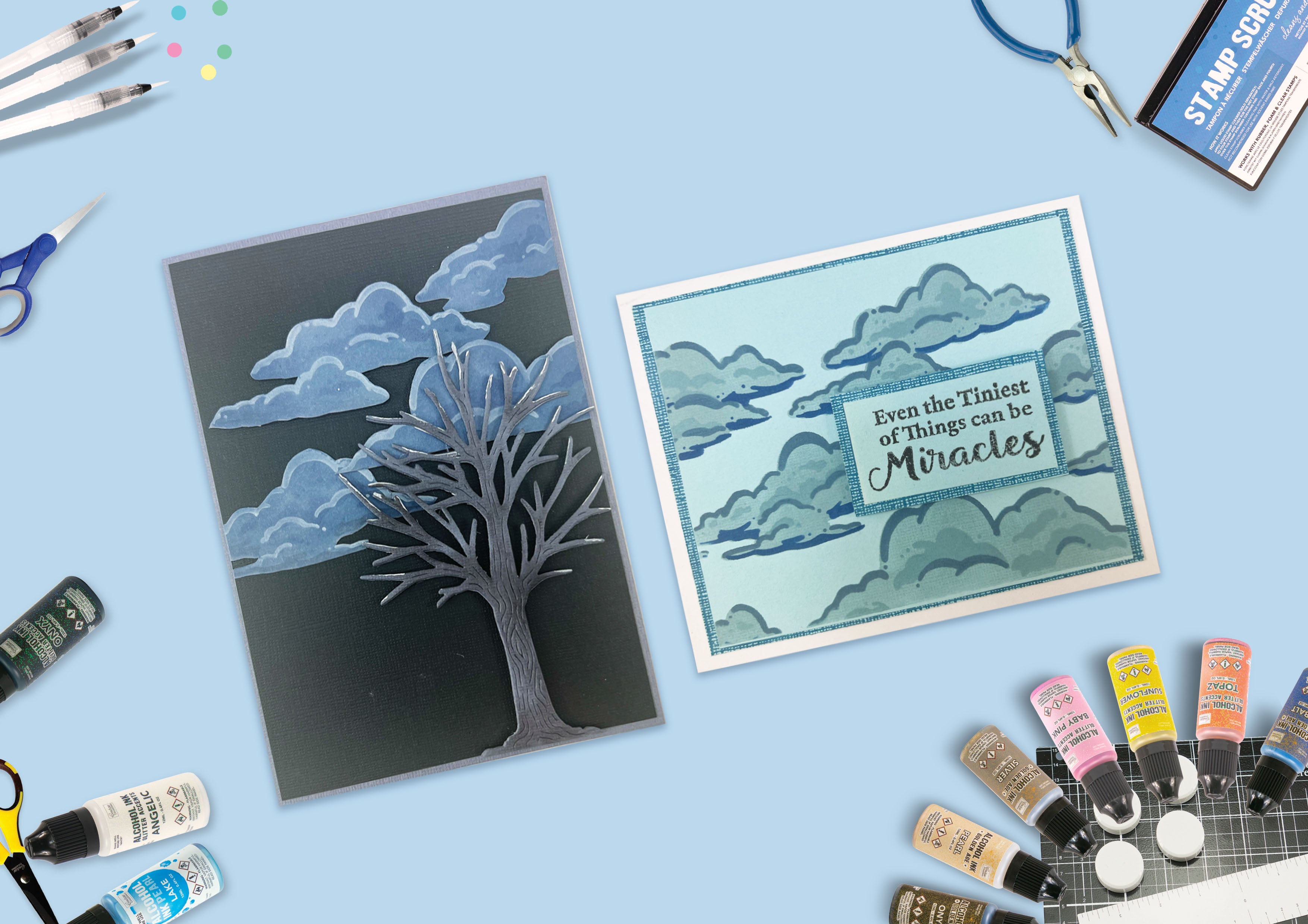Couture Creations Cloudy Sky sjablongsett 4-pk – skyer