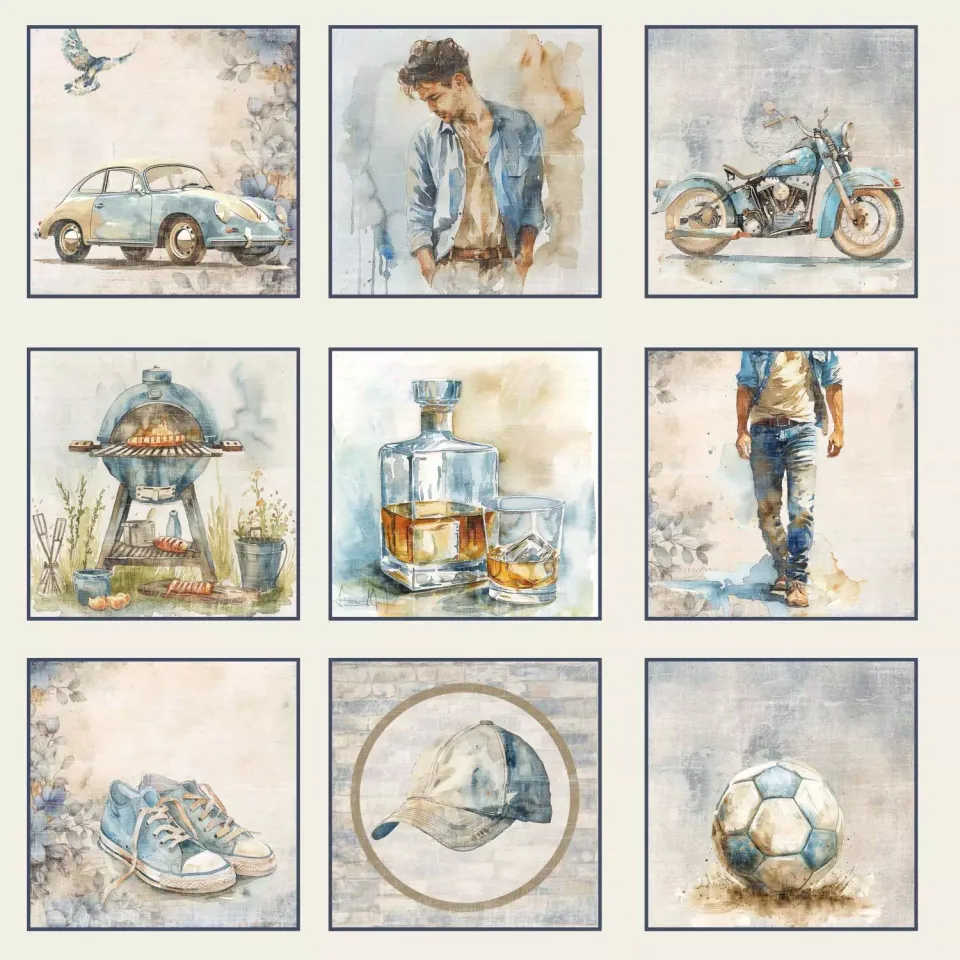 Reprint Guy 12x12 mønsterpapir til guttekort