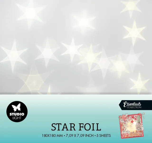 Studio Light Essentials folieark Star Foil 5 ark stjerner