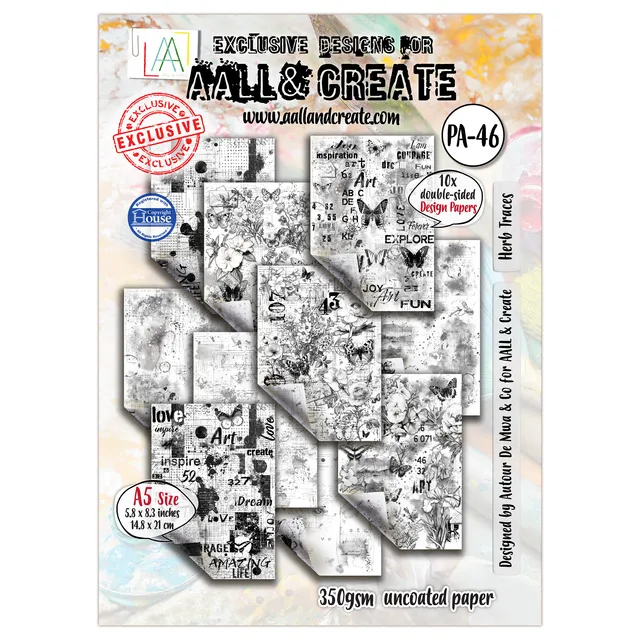 AALL & Create PA-46 Herb Traces mønsterpapir A5 350g