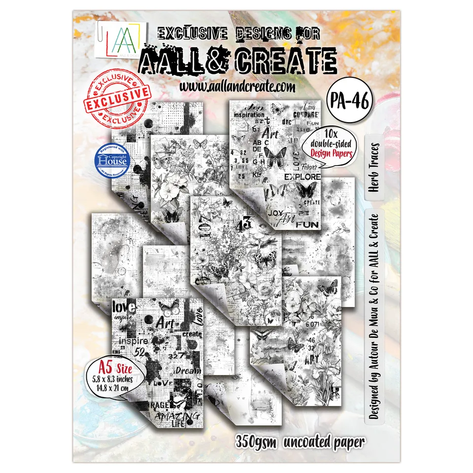 Aall and Create PA-46 Herb Traces designpapir A5 – 10 ark