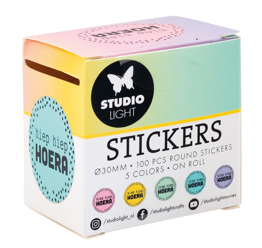 Studio Light Essentials Hiep Hiep Hoera klistremerker bursdag
