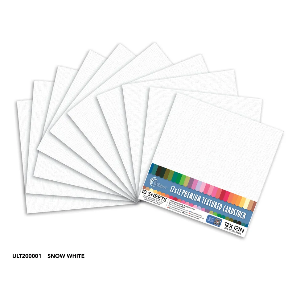 Couture Creations Snow White kartong 12x12 10 ark 216gsm