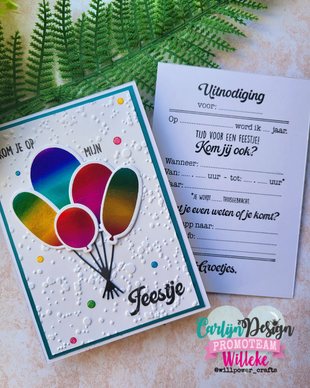 CarlijnDesign Uitnodiging CDST-0143 stempel A6 fest invitasjon