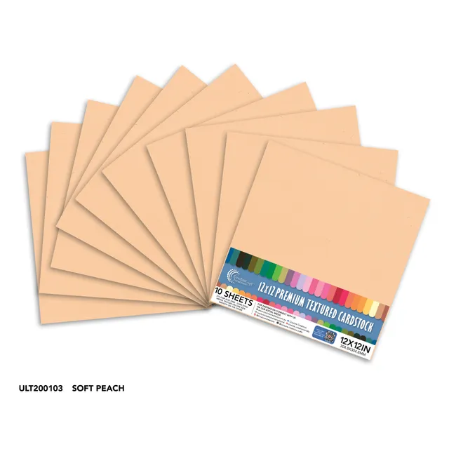 Couture Creations Soft Peach strukturkartong 12x12 10 ark