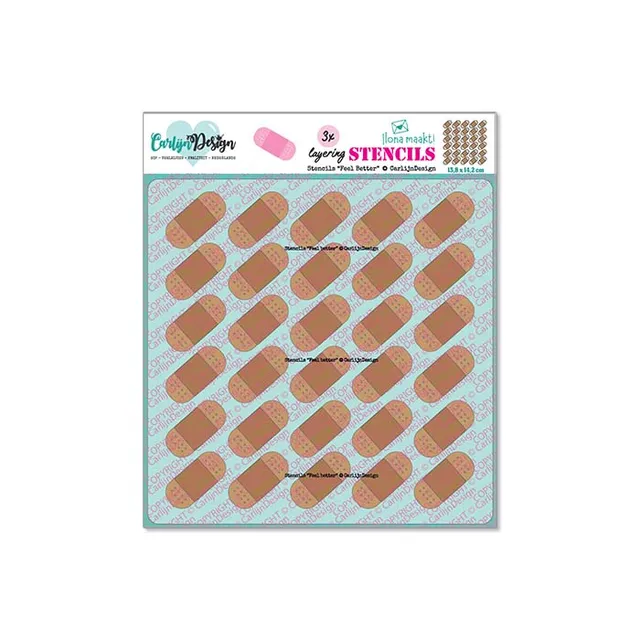 CarlijnDesign CDSC-0041 stensiler Feel Better 3-pk plaster