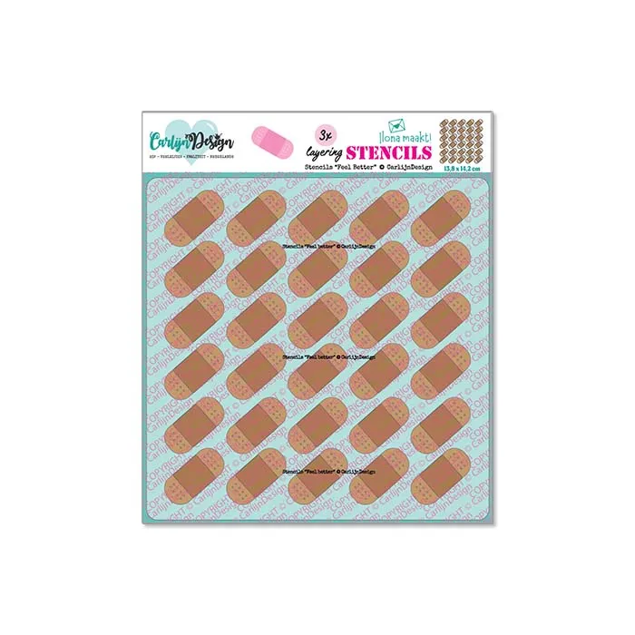 CarlijnDesign CDSC-0041 stensiler Feel Better 3-pk plaster