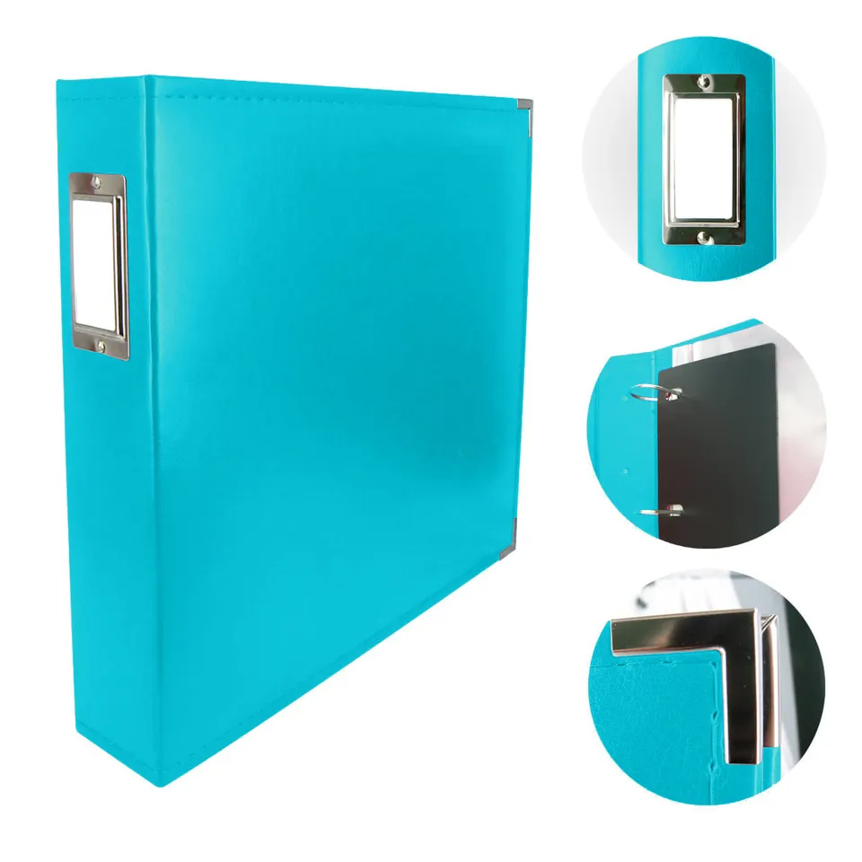 Couture Creations 3D ringalbum 12x12 aqua blue kunstlær