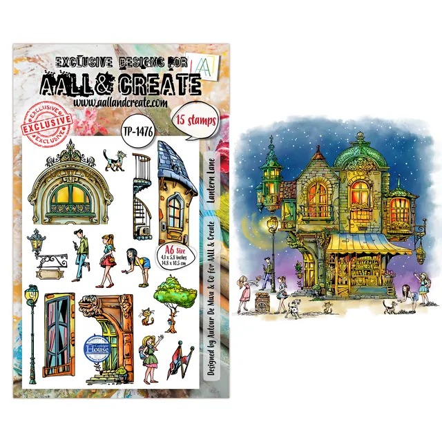 Aall and Create TP-1476 Lantern Lane stempelsett A6 lykt