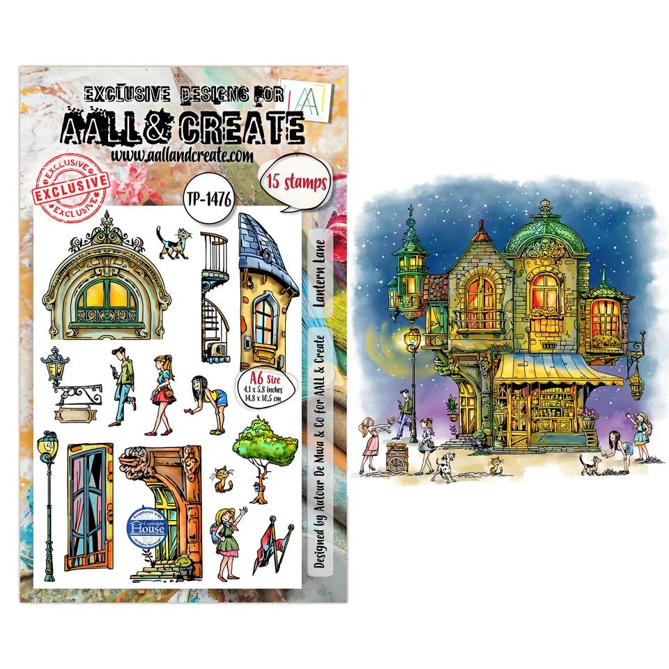 Aall and Create TP-1476 Lantern Lane stempelsett A6 lykt