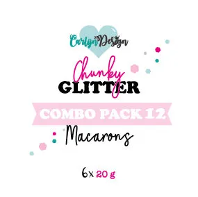CarlijnDesign Chunky Combo Pack 12 Macarons glitter 6x20g pastel