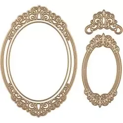 Korthobby Double Halo Oval dies oval ramme 2 deler