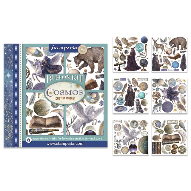 Stamperia Cosmos rub-on 15,5 cm 6 ark Cristina Radovan