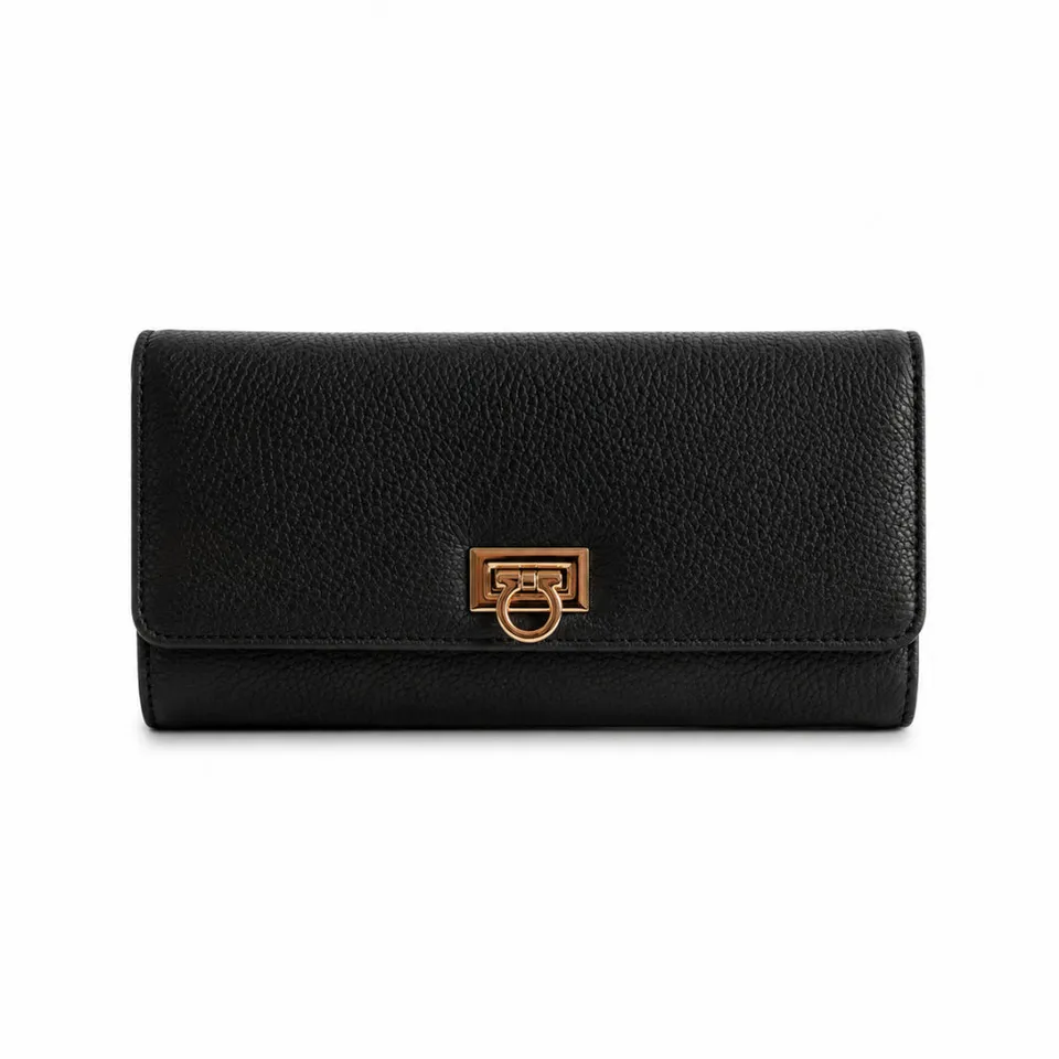 KaiserCraft K&Co Clasp Wallet lommebok skinn svart