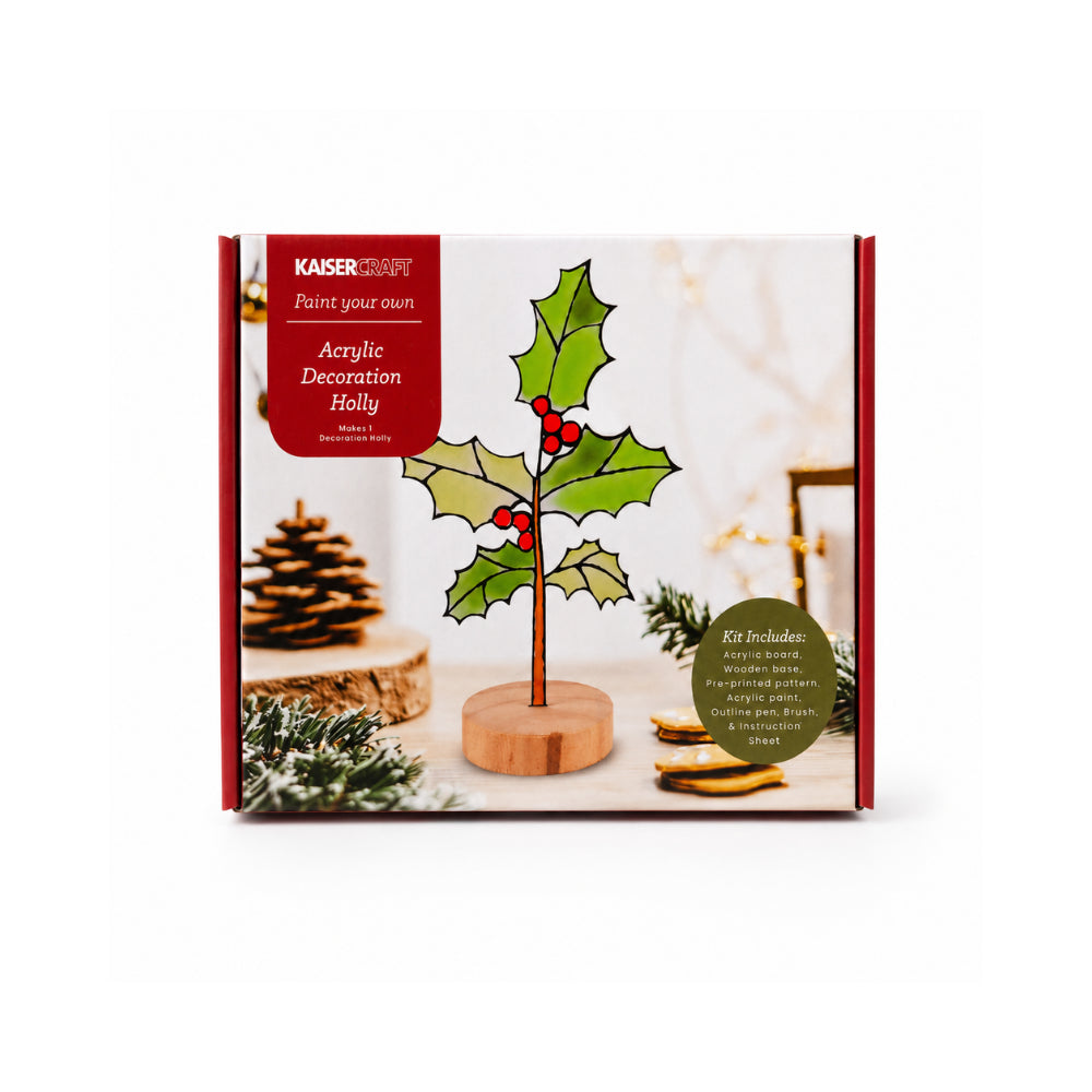 KaiserCraft Christmas Holly akryl julepyntsett hobby