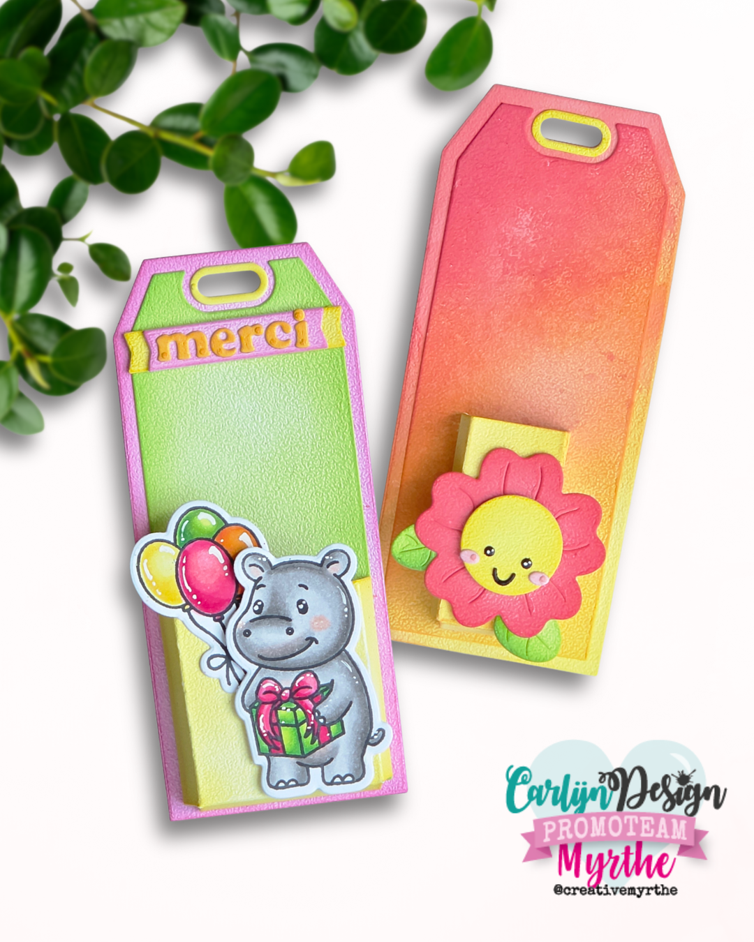 CarlijnDesign Nijlpaardjes CDST-0173 stempel A6 flodhest