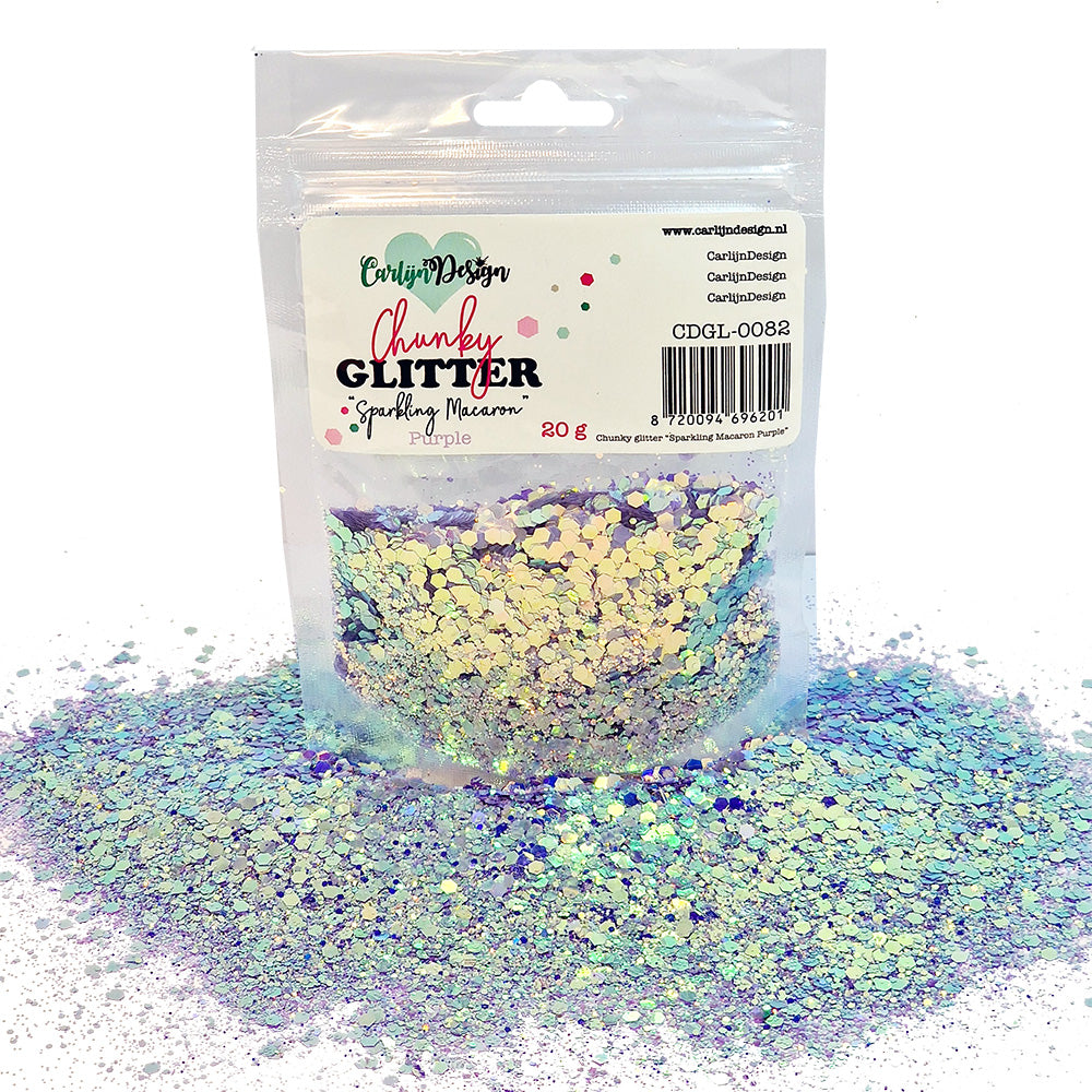 CarlijnDesign Chunky Combo Pack 12 Macarons glitter 6x20g pastel