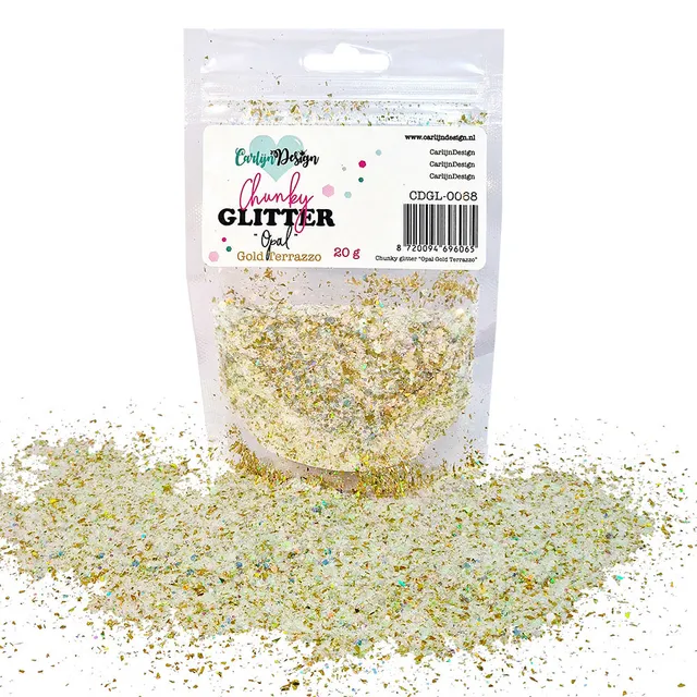 CarlijnDesign Chunky glitter CDGL-0068 glitter opal terrazzo 20 g iriserende