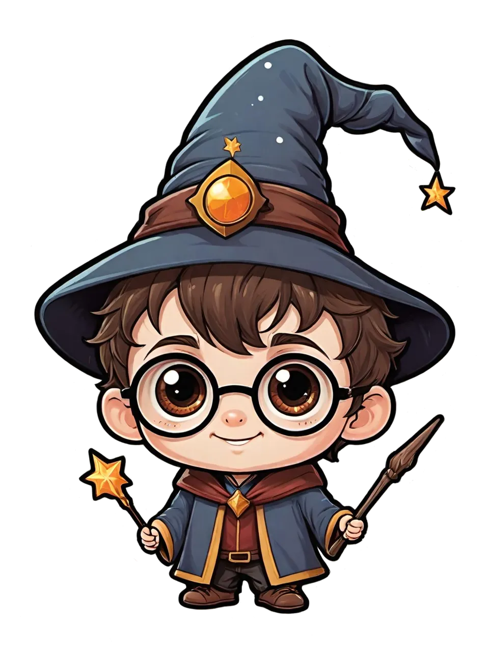Papirglede Magiker vinylklistremerke 5,4x7,5 cm