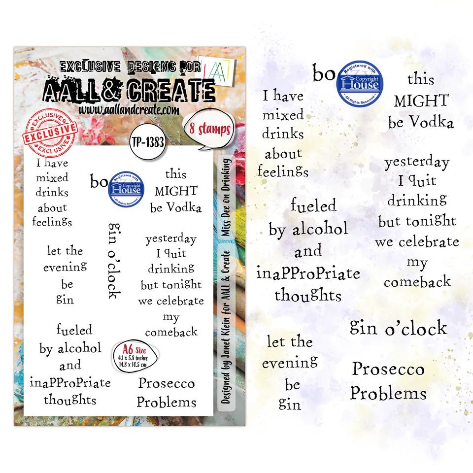 AALL & Create TP-1383 Miss Dee stempelsett A6 humor