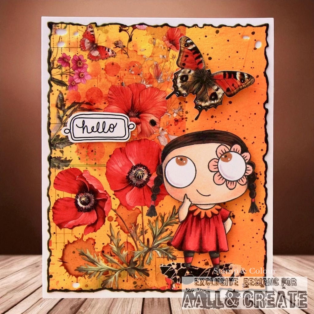 AALL & Create RO-23 Dancing Poppies rub-ons A5 2 ark