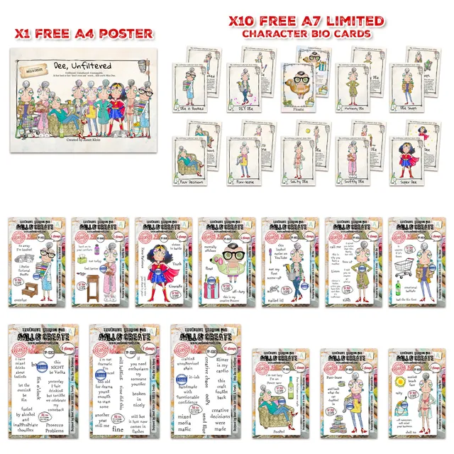 AALL & Create Miss Dee stempelsett bundle Janet Klein