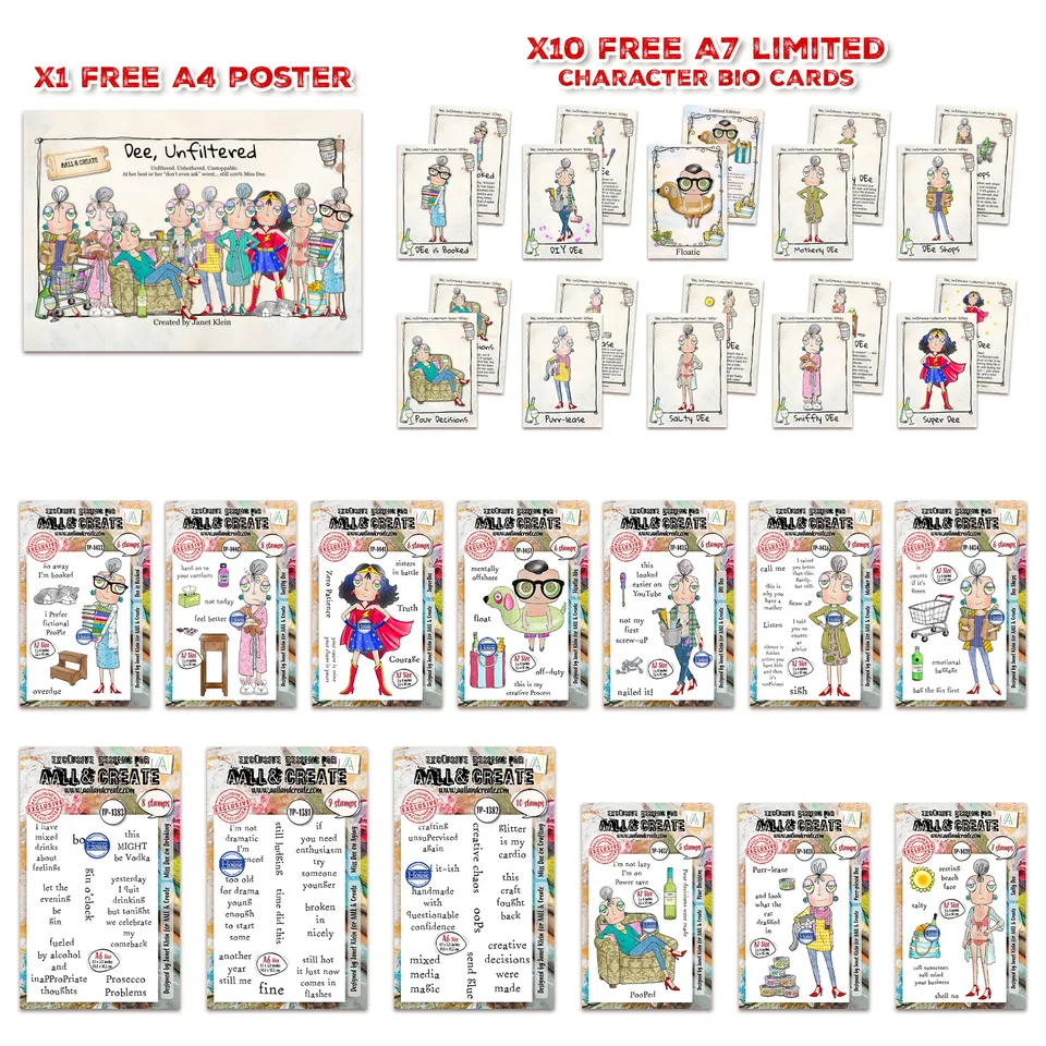 AALL & Create Miss Dee stempelsett bundle Janet Klein