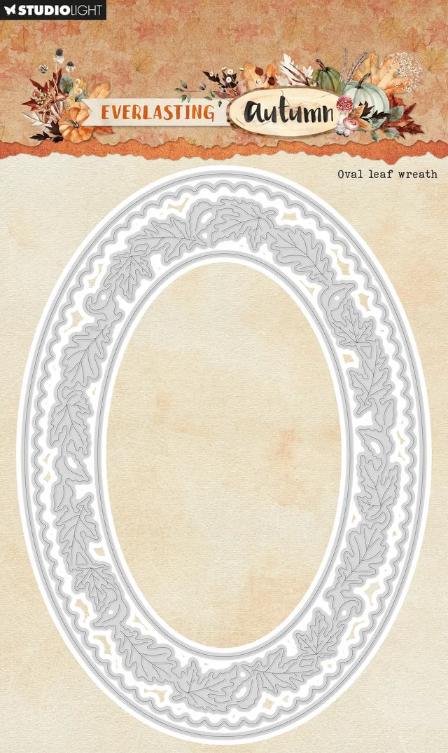 Studio Light Everlasting Autumn dies Oval leaf wreath oval bladkrans