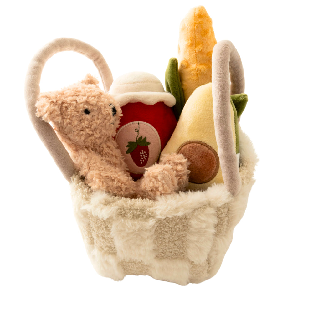 KaiserCraft Market Day Baby Plush Toy Large koseleke kurv 5 deler