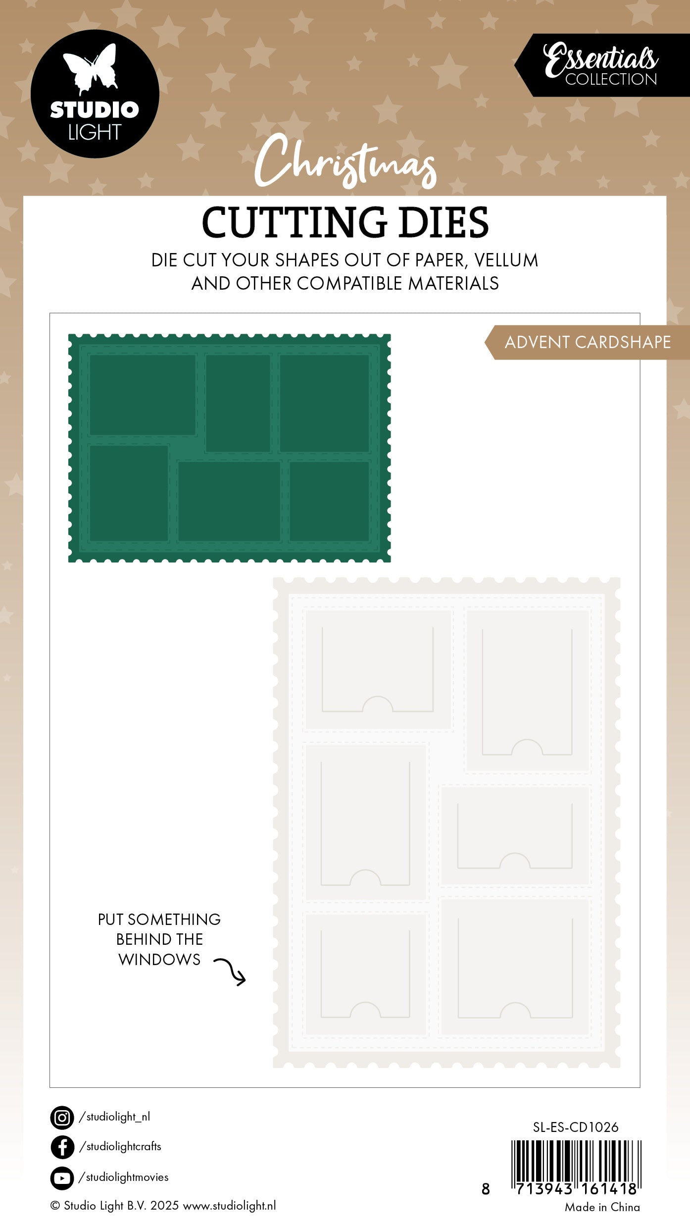 Studio Light Essentials Advent Cardshape dies 150x107