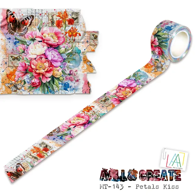 AALL & Create MT-143 Petals Kiss washitape 25mm blomster