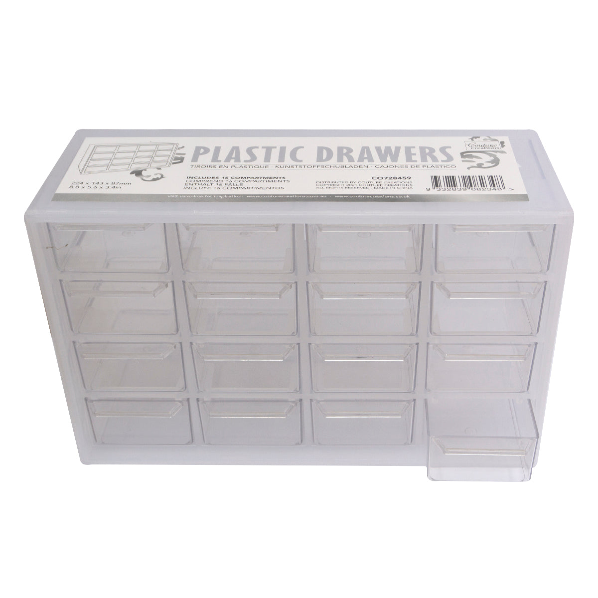 Couture Creations Plastic Drawers oppbevaringsboks 16 rom
