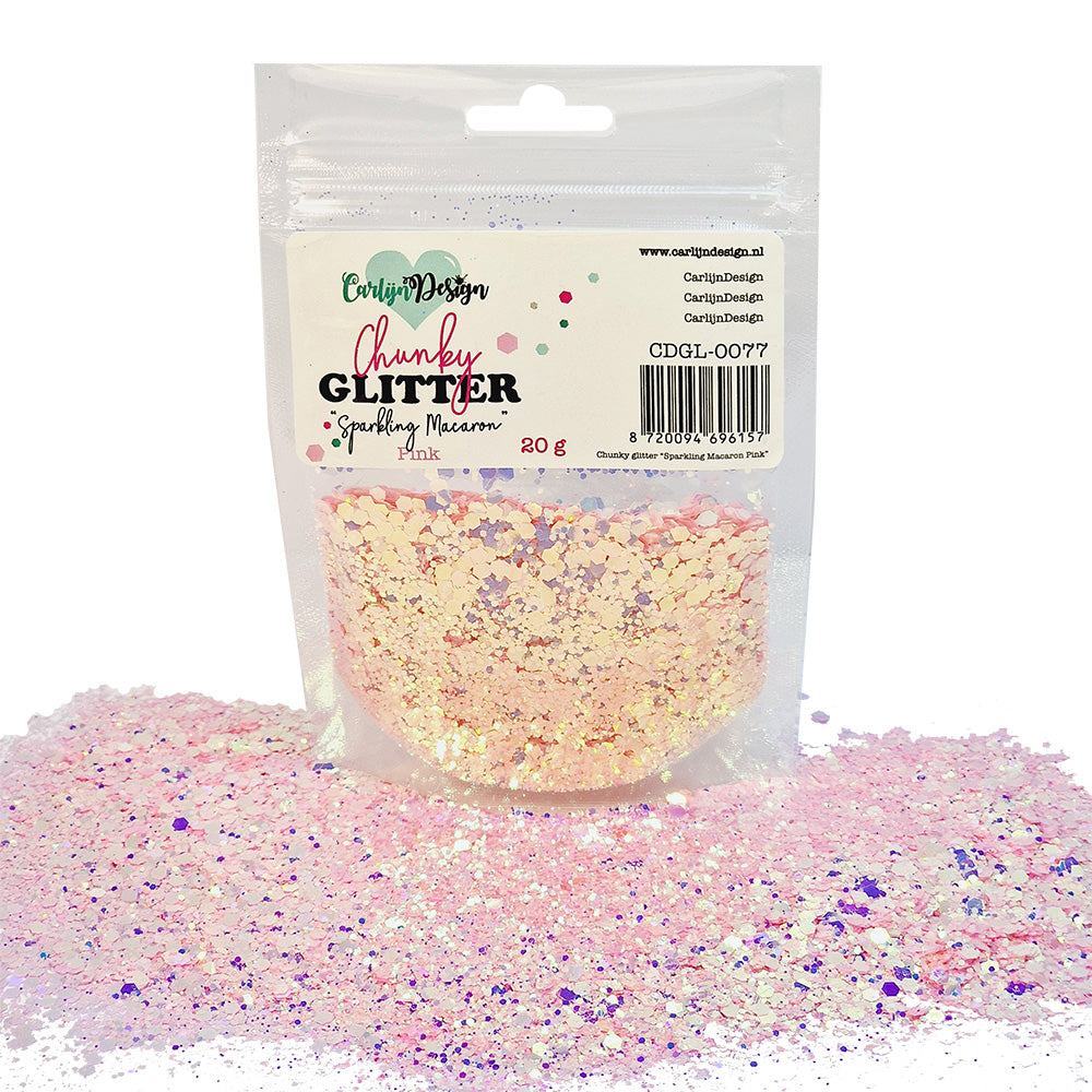 CarlijnDesign Chunky Combo Pack 12 Macarons glitter 6x20g pastel