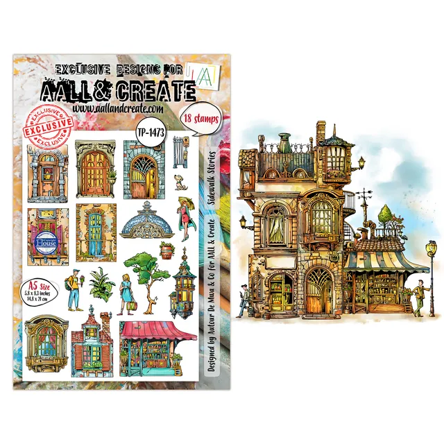 AALL & Create TP-1473 Sidewalk Stories stempelsett A5 klar